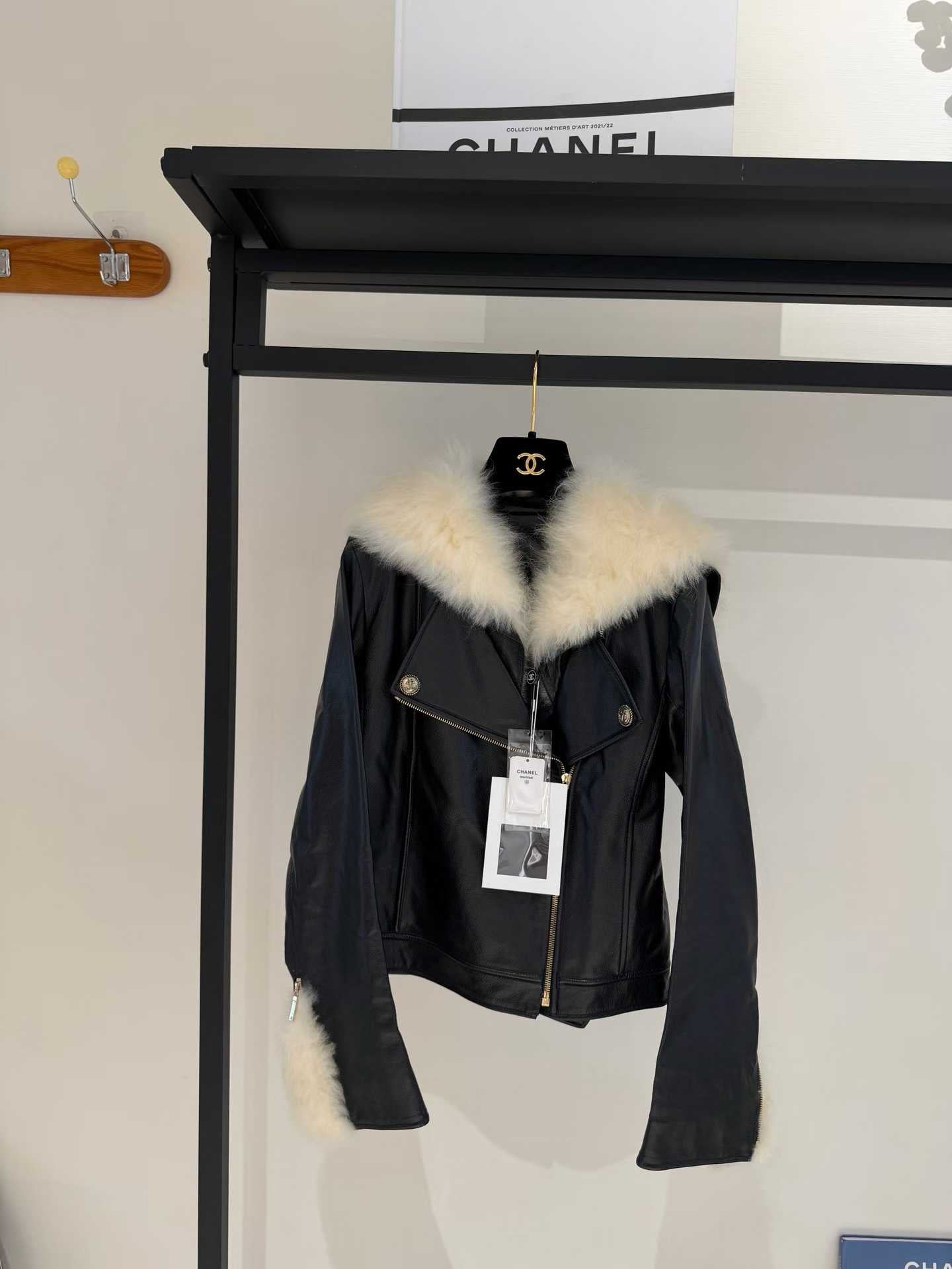 Chanel manteau en cuir