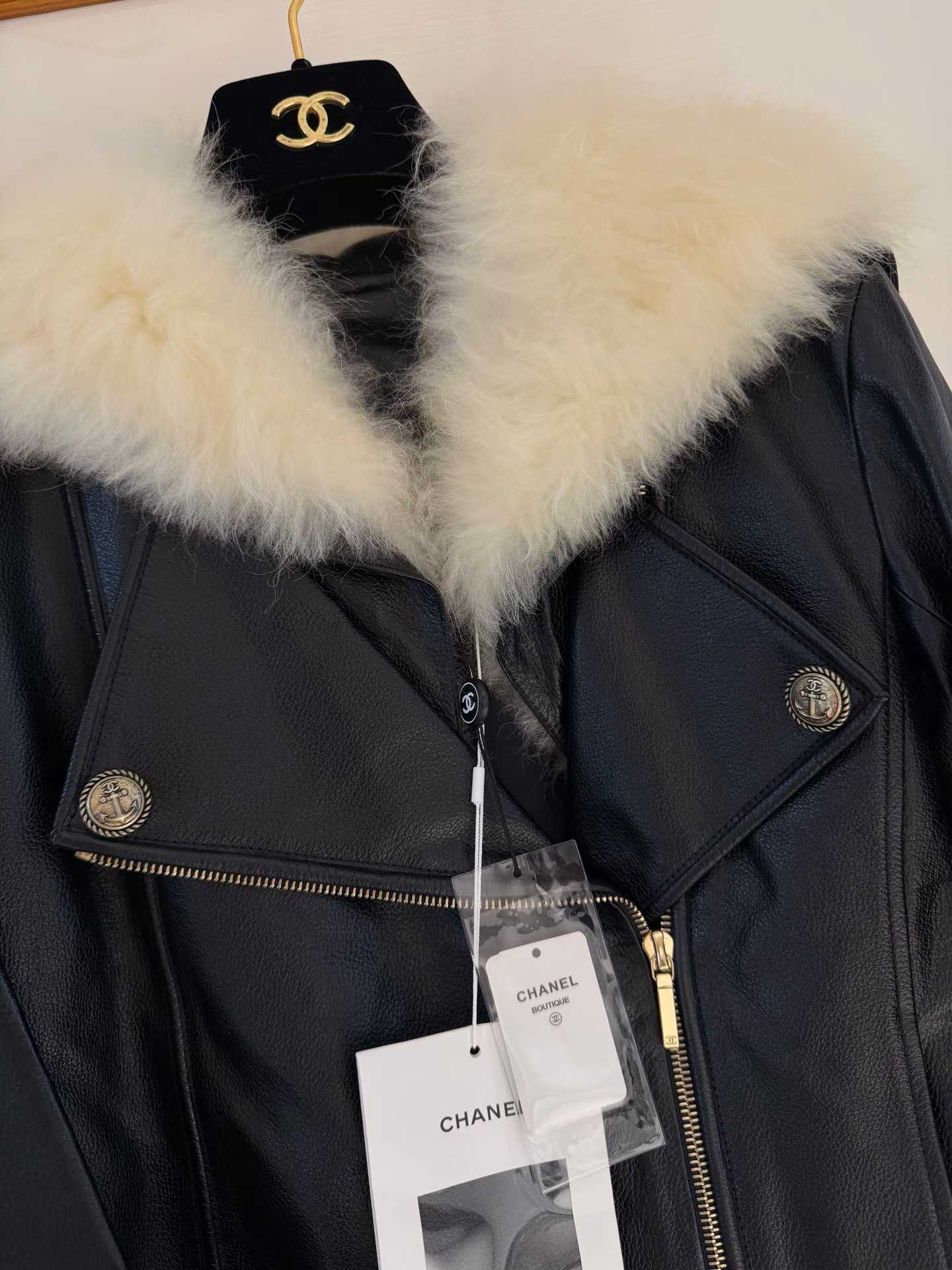 Chanel manteau en cuir