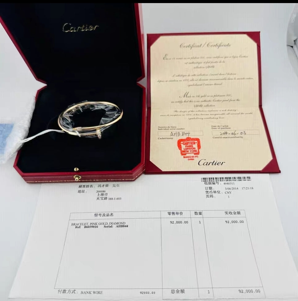 Cartier juste un clou bracelet modèle classique,diamants