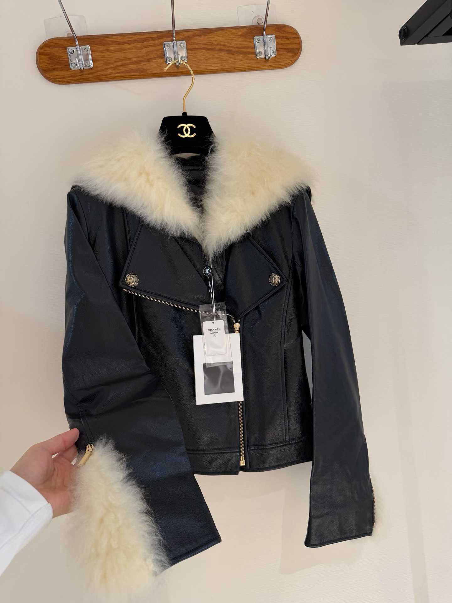 Chanel manteau en cuir